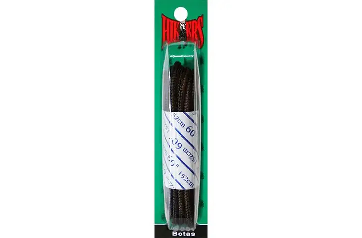 10 seconds Hiker Round Laces, 60in, Black/Brown